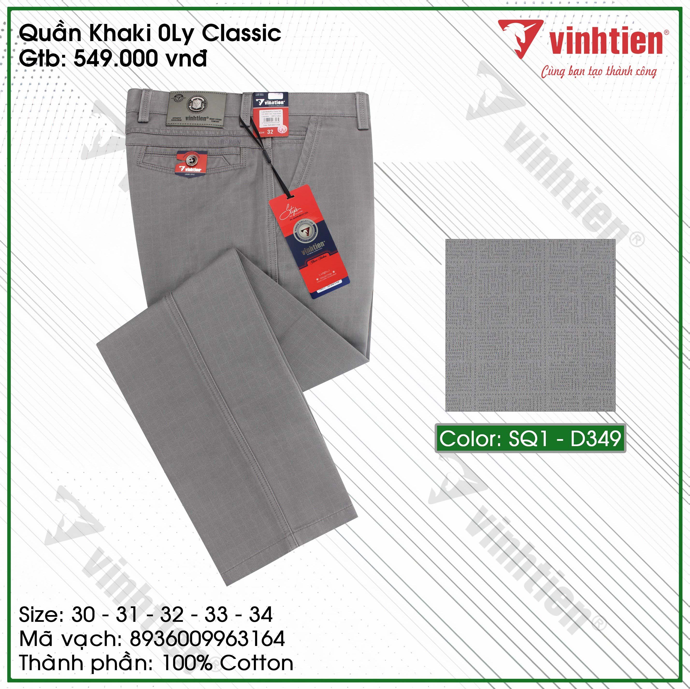 Quần KaKi 0Ly Classic 549 Vĩnh Tiến - Nhiều Màu