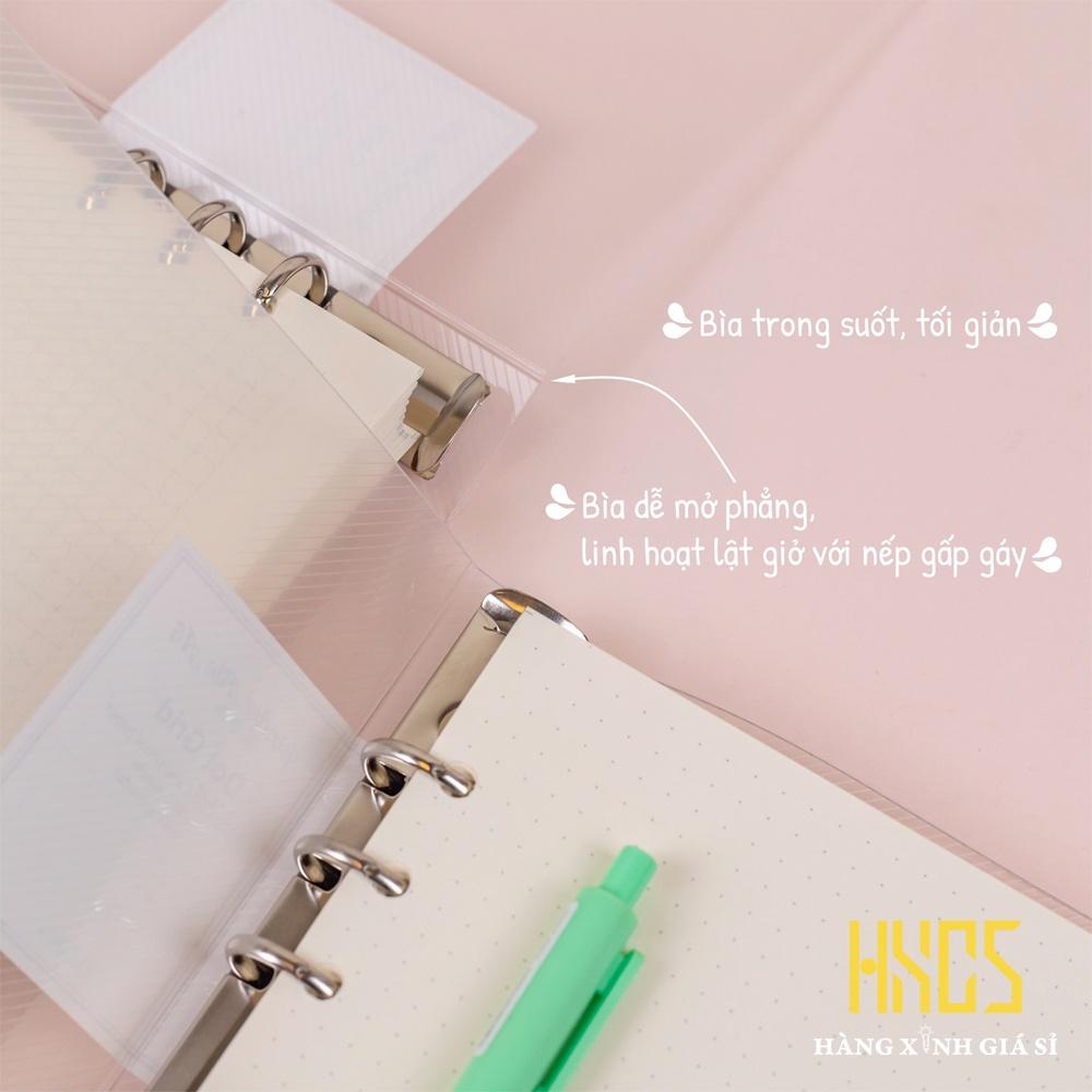 Sổ Binder File Caro nhựa kẹp còng A5, Sổ  A5, 100 tờ, 120gsm