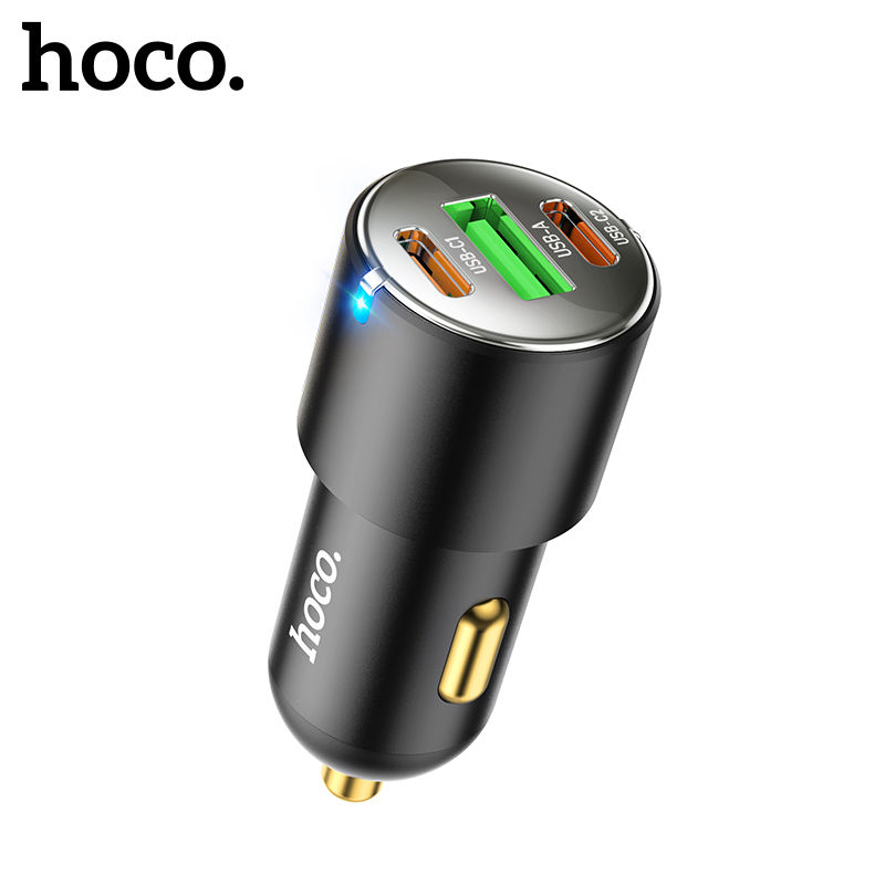 Bộ Sạc Xe Hơi Hoco NZ6 PD45W+ Q.C 3.0 Cao Cấp Hỗ Trợ 2 Cổng Type C, 1 USB-A - Hàng Chính Hãng