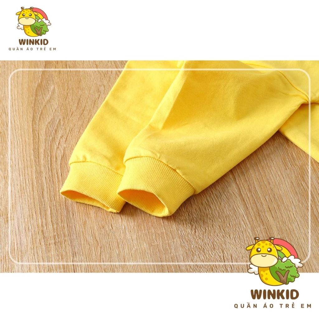 Áo nỉ cho bé WINKID, áo nỉ da cá thu đông dài tay họa tiết in hình dễ thương - WK012