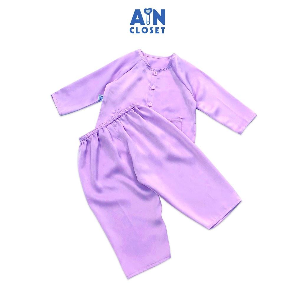 Bộ quần áo bà ba dài unisex Tím trơn lụa ngọc trai - AICDBG6BOGQP - AIN Closet