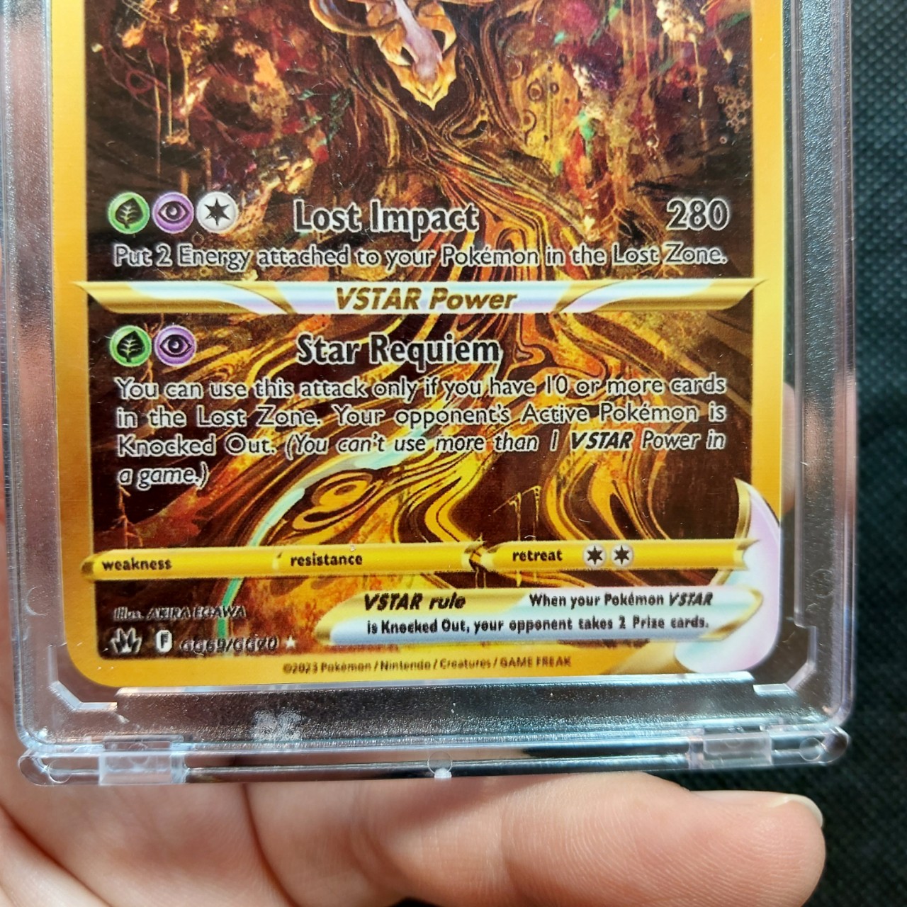 Thẻ Pokemon Card US 2023 GIRATINA VSTAR Gold rết không gian SWORD AND SHIELD CROWN ZENITH GG69 FULL ART 1459 d27 1-23