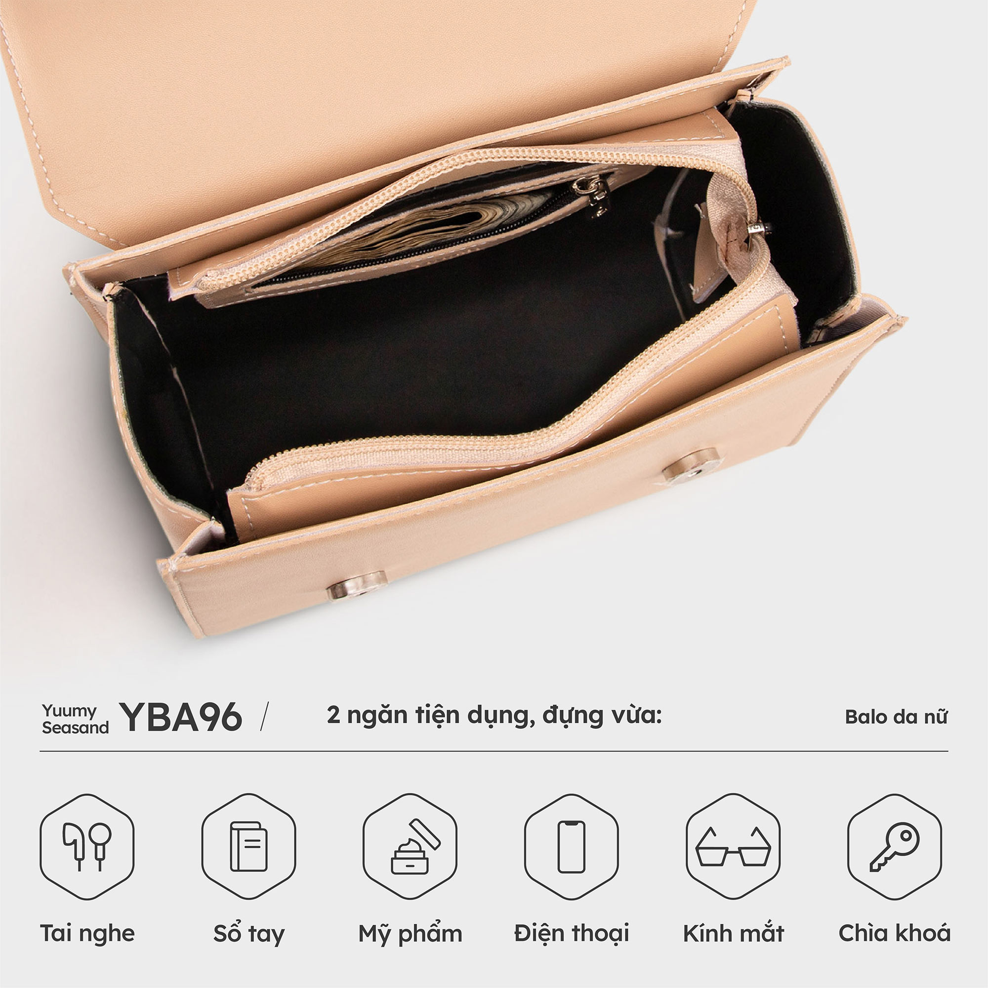 Balo Yuumy ( Thời trang nữ phong cách trẻ trung - Balo da Seasand YBA96 )
