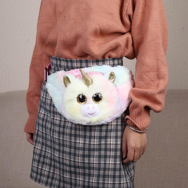 2021 Mới Cô Bé Mùa Đông Eo Túi Dễ Thương Kỳ Lân Trẻ Em Hông Nữ Hoạt Hình Sang Trọng Ngực Túi Điện Thoại Túi Du Lịch Thời Trang Eo túi Đeo Bụng