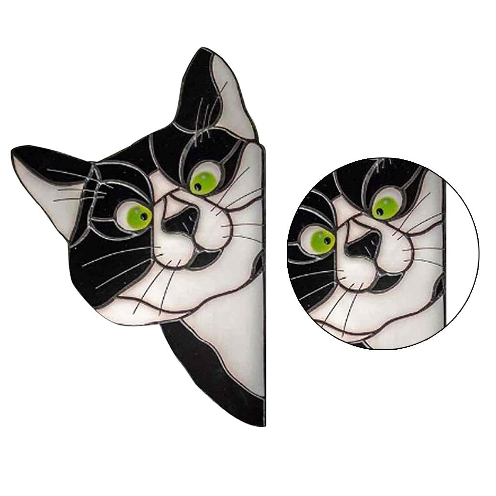 Peeking Cat Stained Glass Suncatcher Lover Gift Stained Glass Window Hanging