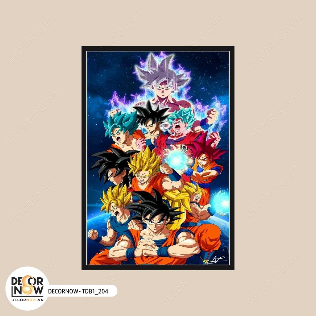 Tranh Treo Tường Tráng Gương DRAGON BALL Phòng Ngủ, Phòng Khách, DECORNOW, Size 30x40, Có Khung Composite DCN-19