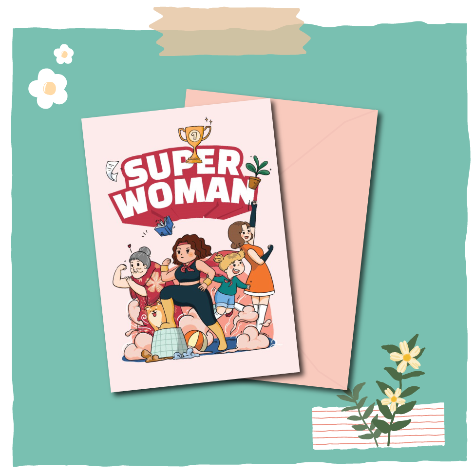 Thiệp ngày phụ nữ 8.3 và 20.10 Women's day - Thiệp Greenwood 12x18cm kèm phong bì - WM34