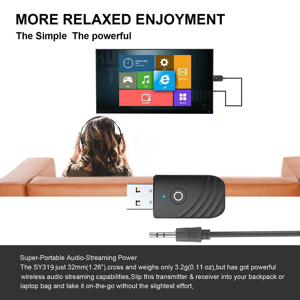 USB Bluetooth 5.0 Receiver Adapter 3.5mm   AUX For TV  AUX Speaker