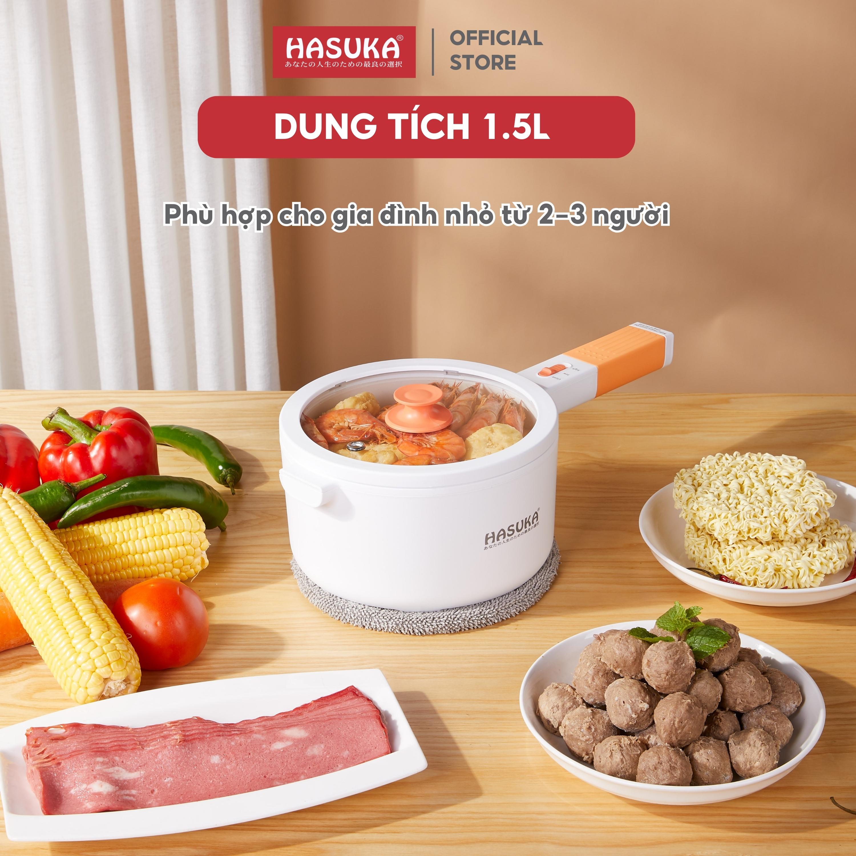 Nồi quánh bột HASUKA HSK-555 dung tích 1.5L, công suất 700W- lòng nồi chống dính tiện lợi dễ dàng vệ sinh - HÀNG CHÍNH HÃNG (BH 12 tháng)