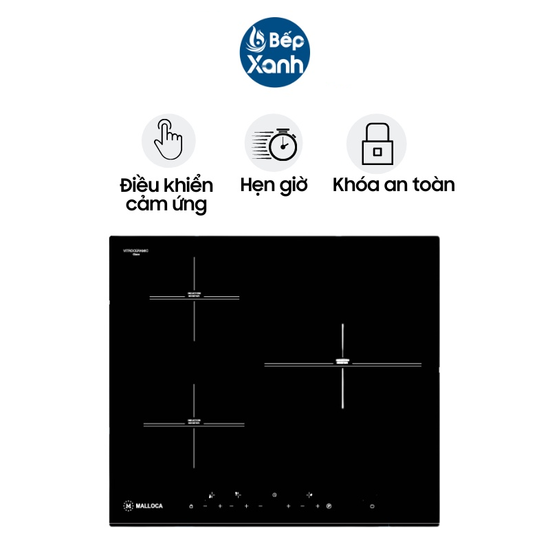 Bếp từ 3 vùng nấu Malloca MH-5903 I - Công suất 6500W - Hàng chính hãng