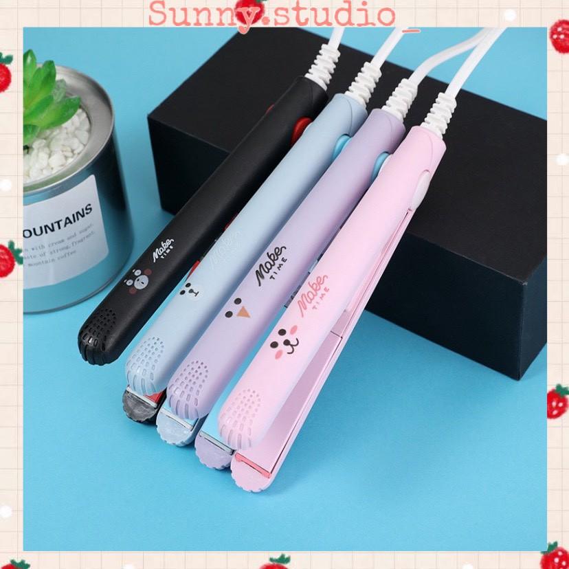 MUA 1 MÁY TẶNG 1 GƯƠNG MINI  Máy Là - Duỗi  Tóc Mini Hình Cute Nhiều Màu Sắc Dành Cho Bạn Gái