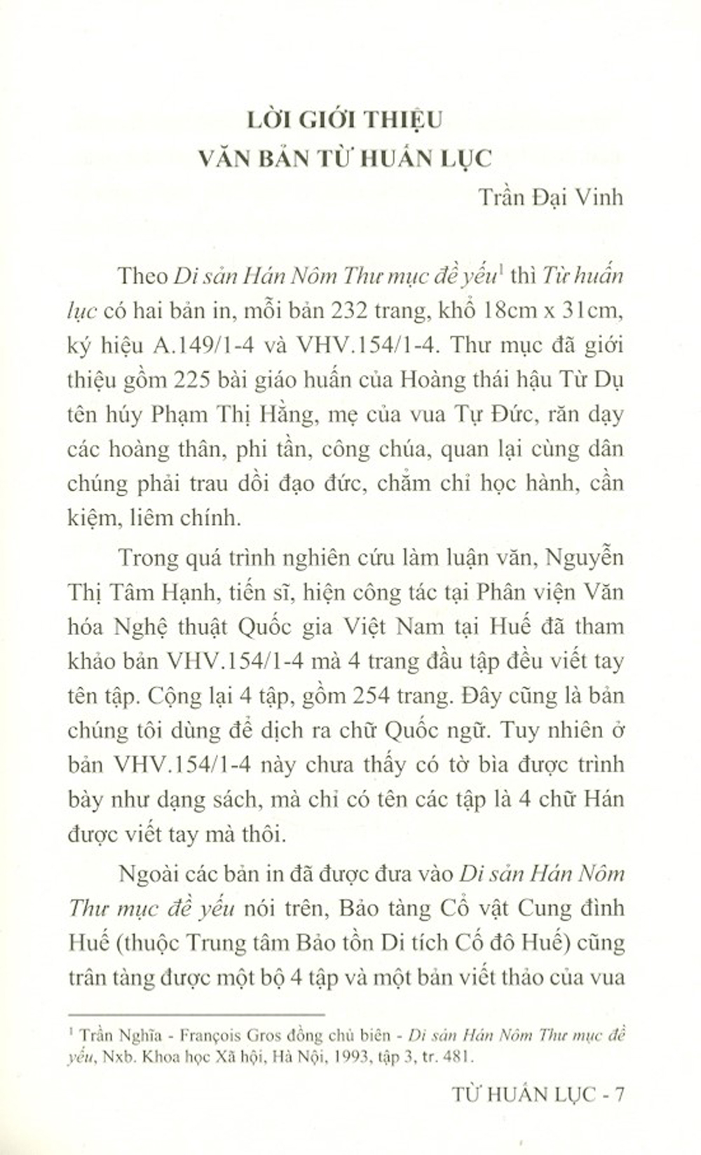 Từ Huấn Lục - Những Ghi Chép Lời Dạy Của Hoàng Thái Hậu Từ Dụ