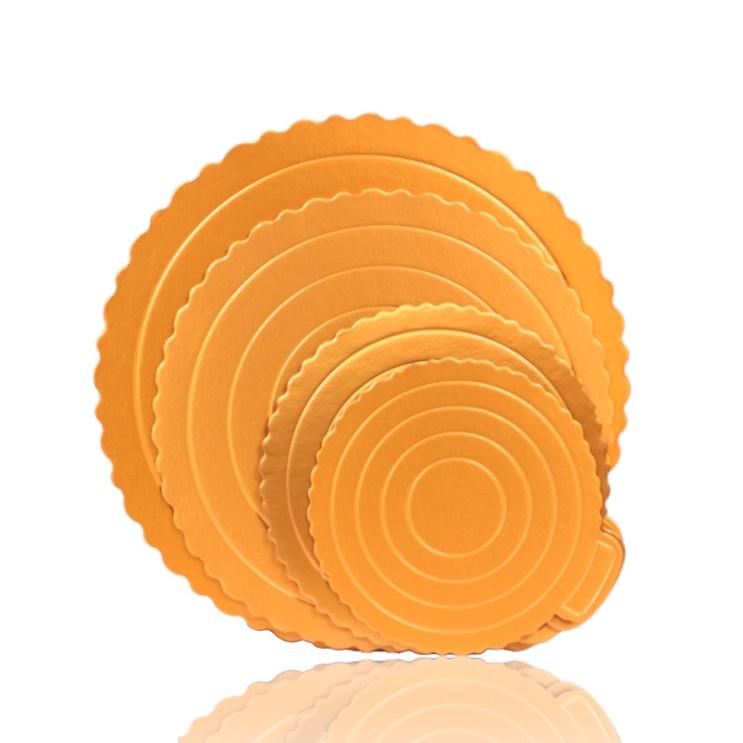 Đế Bánh Sinh Nhật Bánh Kem Hình Tròn Màu Vàng Bằng Giấy Ép Đựng Gato Trang Trí - DETRON - số 6 - 19 cm
