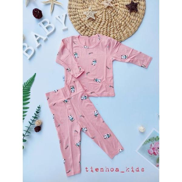 Bộ dài tay thun lạnh quần cạp cao Minky Mom in gấu trúc mềm mịn mát cho bé SIZE 5-18kg