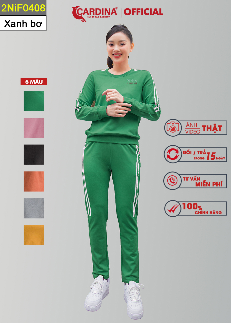 Bộ Đồ Thu Đông Nữ CARDINA Chất Nỉ Cao Cấp Dáng Thể Thao, Năng Động 2NIF04