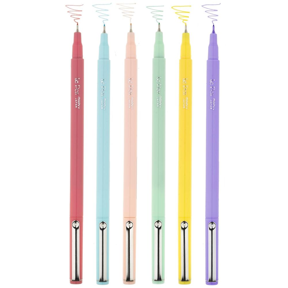 Bộ 6 Bút Lông Kim Màu Pastel Marvy 4300