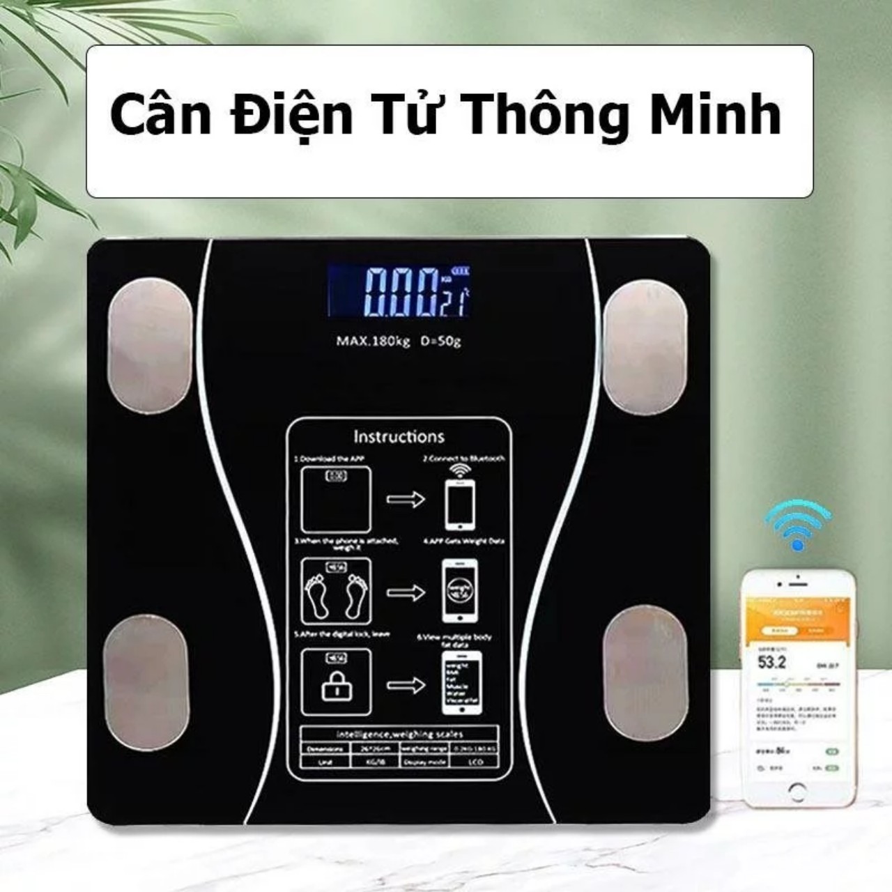 Cân Điện Tử Sạc USB Bluetooth: Phân Tích Lượng Mỡ Chỉ Số Cơ Thể và Hiển Thị Nhiệt Độ Phòng Qua APP Điện Thoại Bản Cao Cấp
