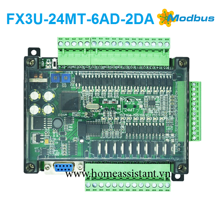 Bộ Điều Khiển Lập Trình PLC Modbus RS485 Mitsubishi FX3U-24MT-6AD2DA