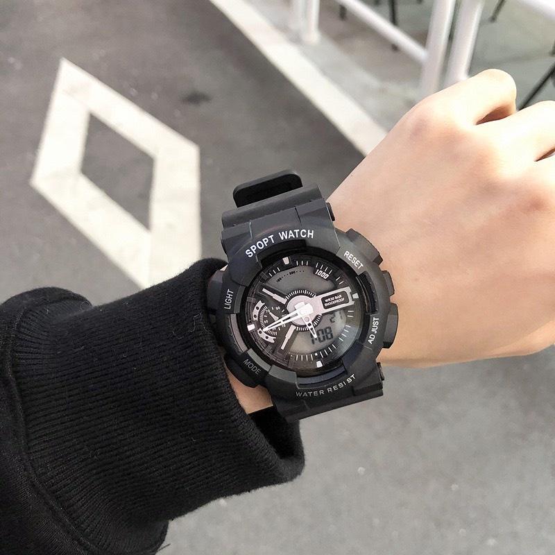 Đồng hồ thể thao nam nữ kim và điện tử Sport watch dây cao su