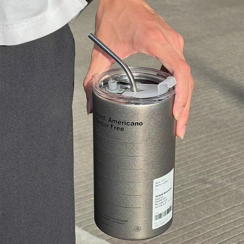 Ly nước giữ nhiệt cao cấp Inox 304 Bình nước giữ nhiệt có vòi hút dung tích 600ml