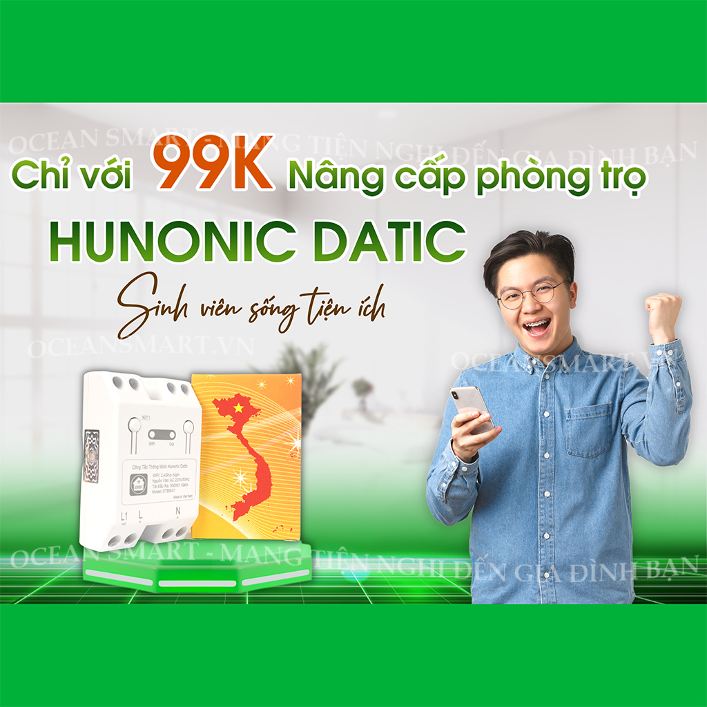 Công Tắc Thông Minh, Công Tắc Wifi Giá Rẻ Hunonic Datic Basic - DTBS01