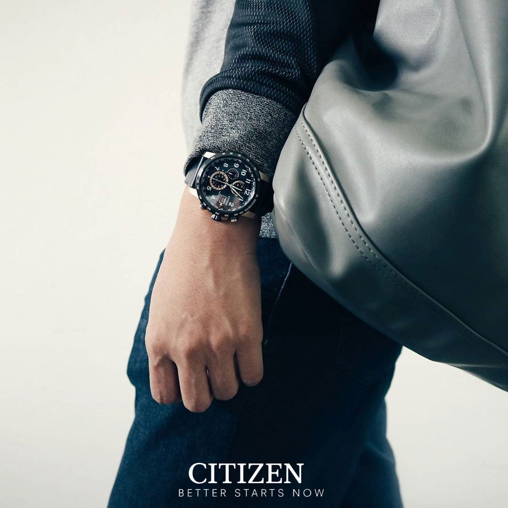 Đồng Hồ Nam Citizen Dây Da AT8126-02E - Mặt Đen (Sapphire)