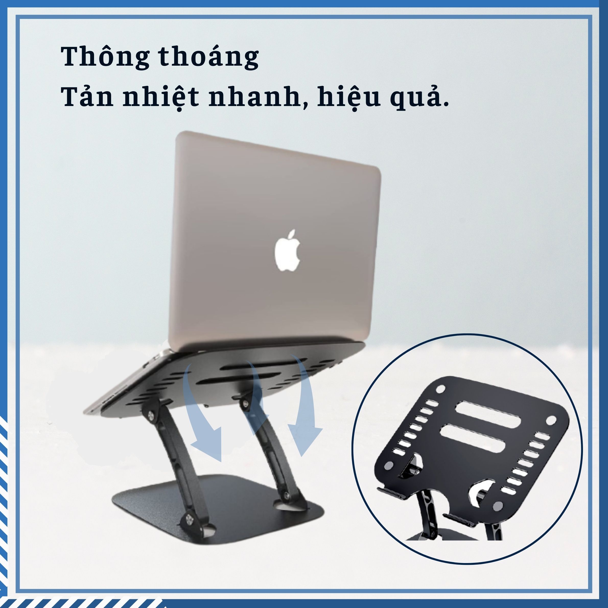 Giá Đỡ Laptop Hợp Kim Nhôm Cao Cấp, Hỗ Trợ Tản Nhiệt, Chống Trơn Trượt Tiện Lợi Dành Cho Laptop 10-17inch