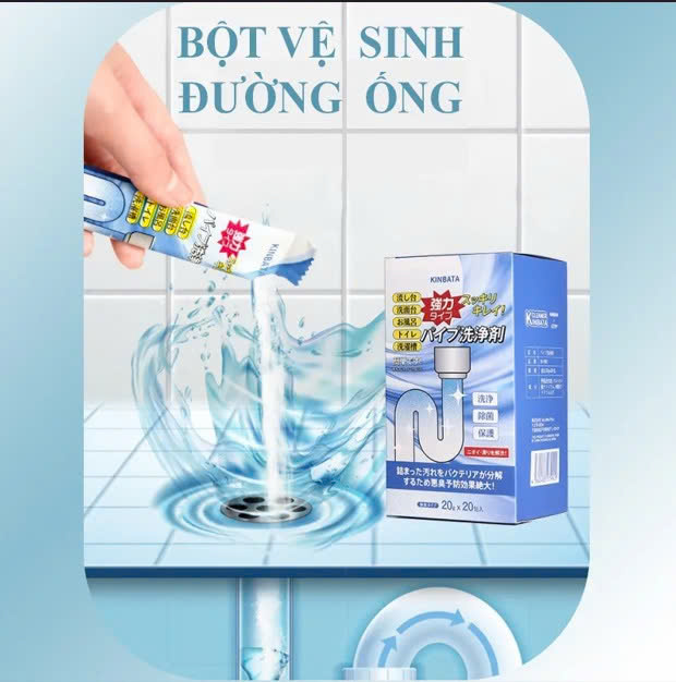 Bột vệ sinh đường ống bồn rửa chén