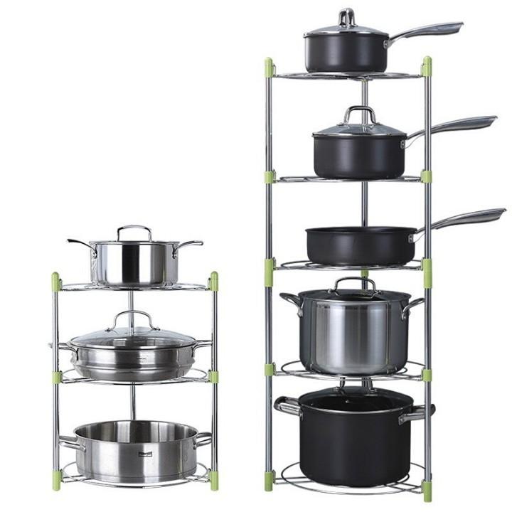 KỆ ĐỂ XOONG NỒI CHẢO 5 TẦNG INOX DÀY DẶN