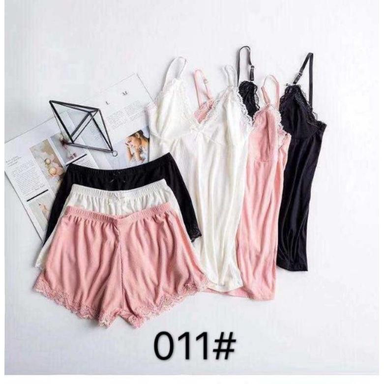 Sét bộ đồ cotton tăm 2 dây siêu gợi cảm