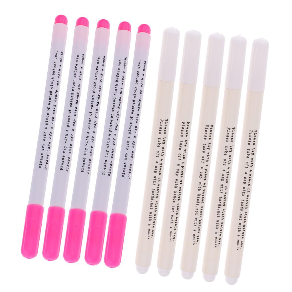 10Pcs Water Erasable Fabric Marker Marking Pen for Dressmaking Embroidery Crafts