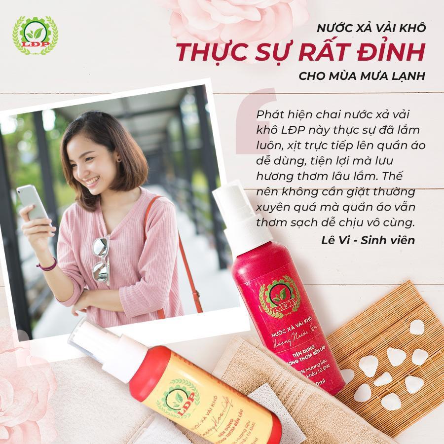 Xả vải khô Lâm Đại Phúc, xịt thơm quần áo hương Downy và hương Comfort thay thế hoàn toàn nước xả vải thông thường