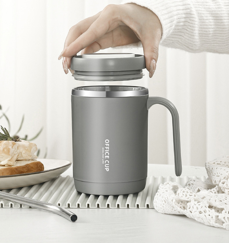 Ly inox 304 OFFICE CUP kèm ống hút