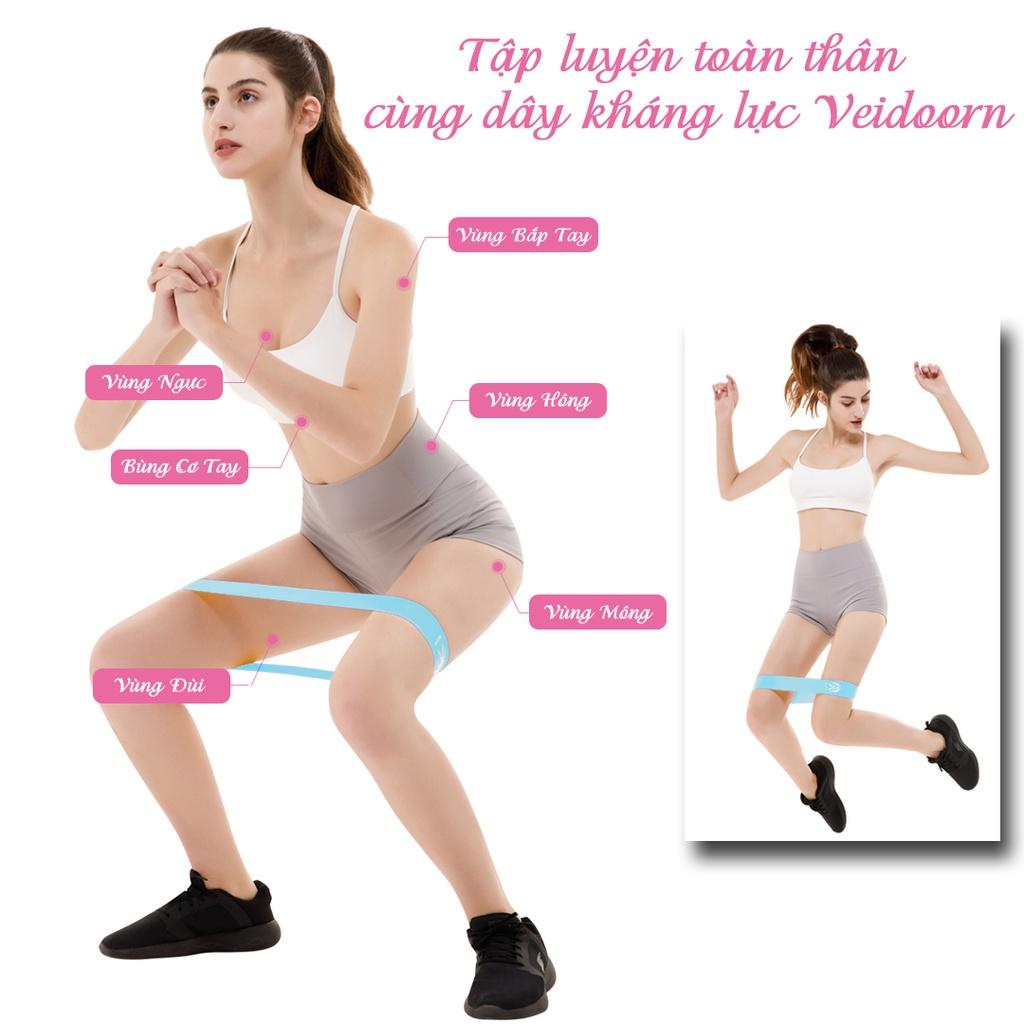 Dây Kháng Lực Cao Su Veidoorn, Dây Mini Band Tập Mông Tập Yoga