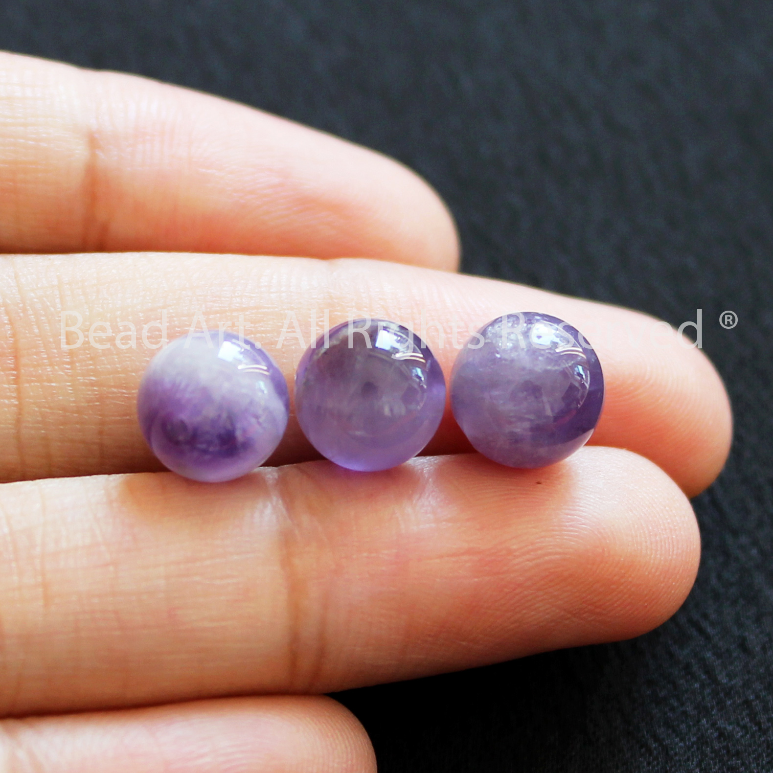 [1 Hạt] Đá Thạch Anh Tím Đậm Đốm Trắng 8MM, Amethyst Tự Nhiên, Đá Phối Vòng Tay Phong Thuỷ, Chuỗi Hạt, Trang Sức, Hợp Mệnh Thổ, Hỏa - Bead Art