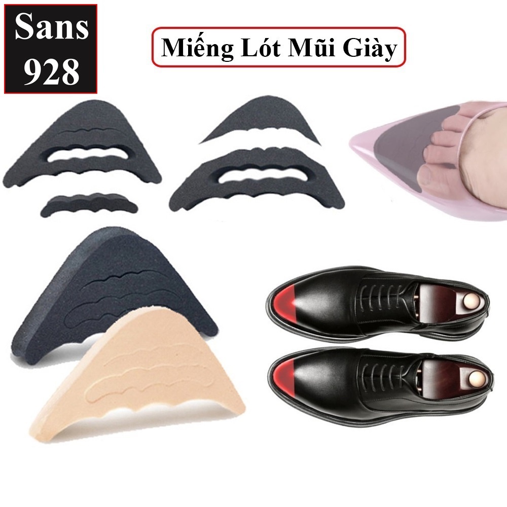 Miếng lót mũi giày cao gót Sans928 đệm lot giầy độn su non chống rộng trơn trượt nứt da đau giảm size êm chân