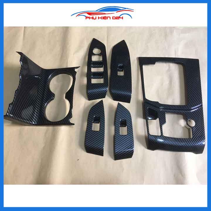 Ốp nội thất cho xe ô tô CX5, CX-5 2017-2018-2019-2020-2021-2022 vân Cacbon ABS bảo vệ chống trầy xước và làm đẹp xe