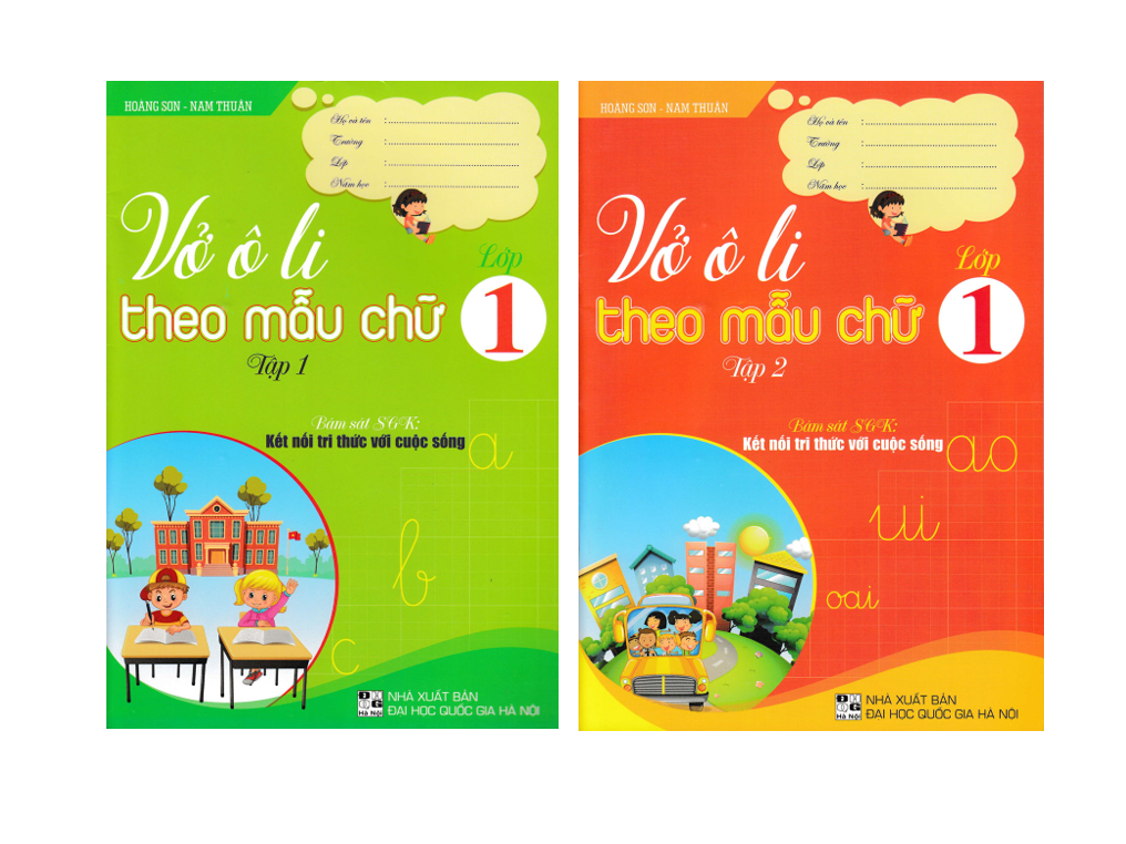 Sách - Combo Vở Ô Li Theo Mẫu Chữ Lớp 1 - Tập 1 + 2