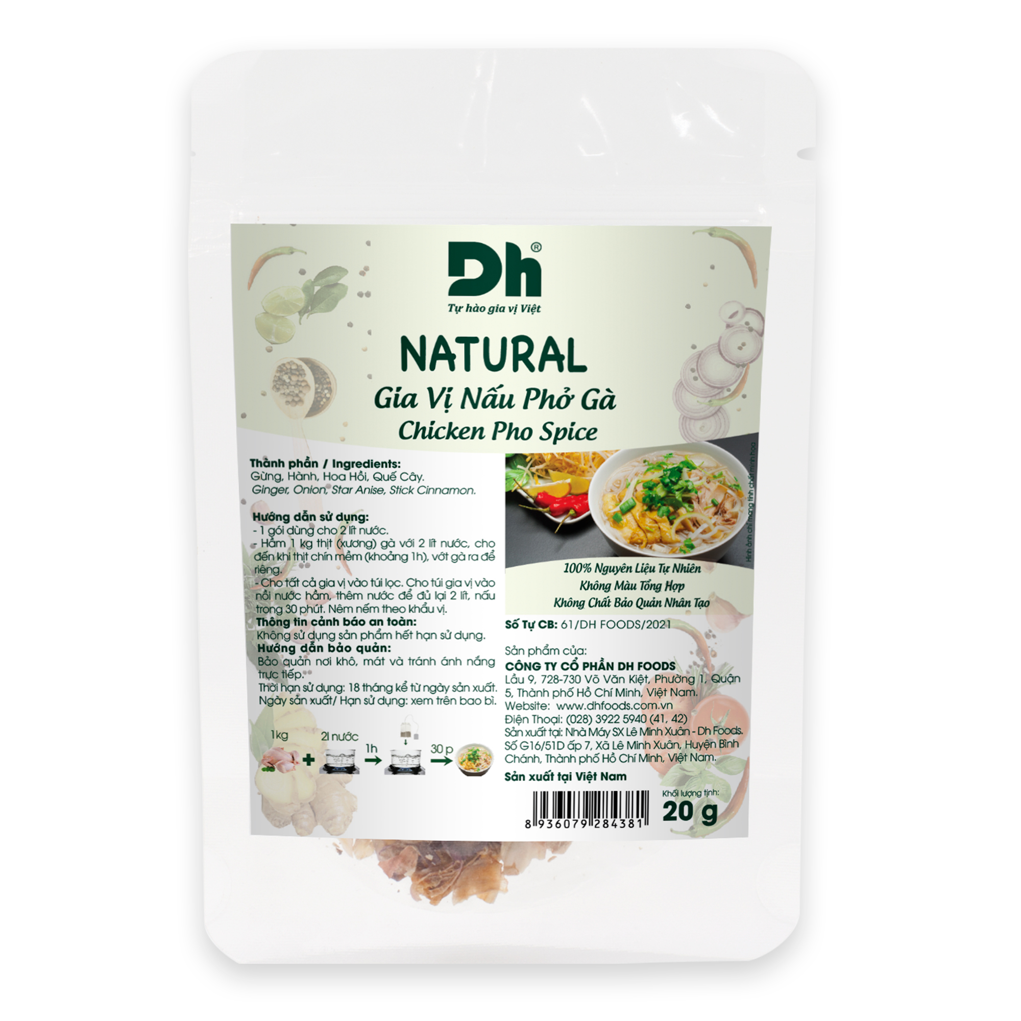 Combo 2 gói Natural Gia Vị Nấu Phở Gà Dh Foods