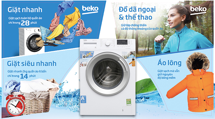 Máy giặt Beko Inverter 8 kg WTV 8512 XS0