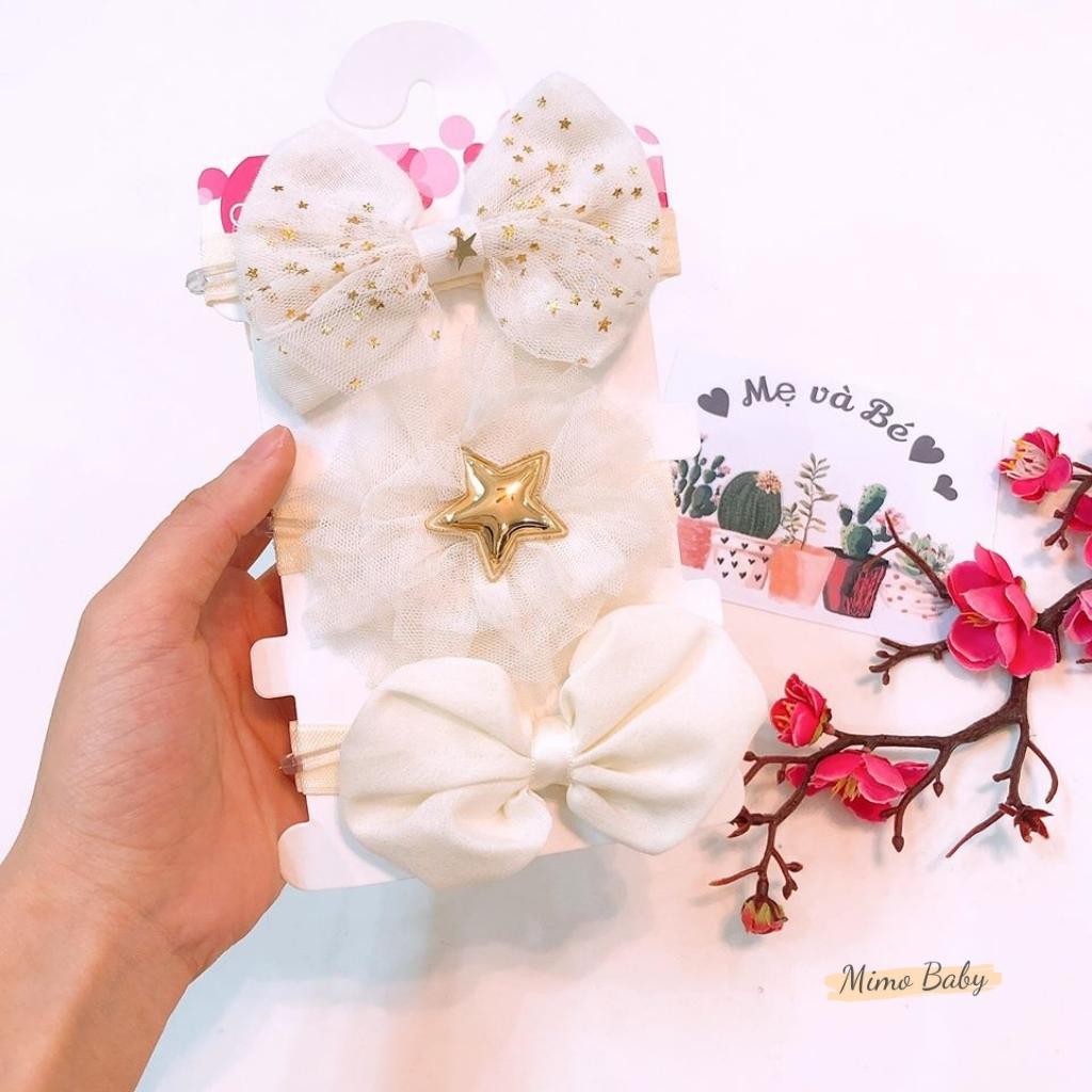 Set 3 băng đô cho bé - Voan 4 mẫu BD58 Mimo Baby