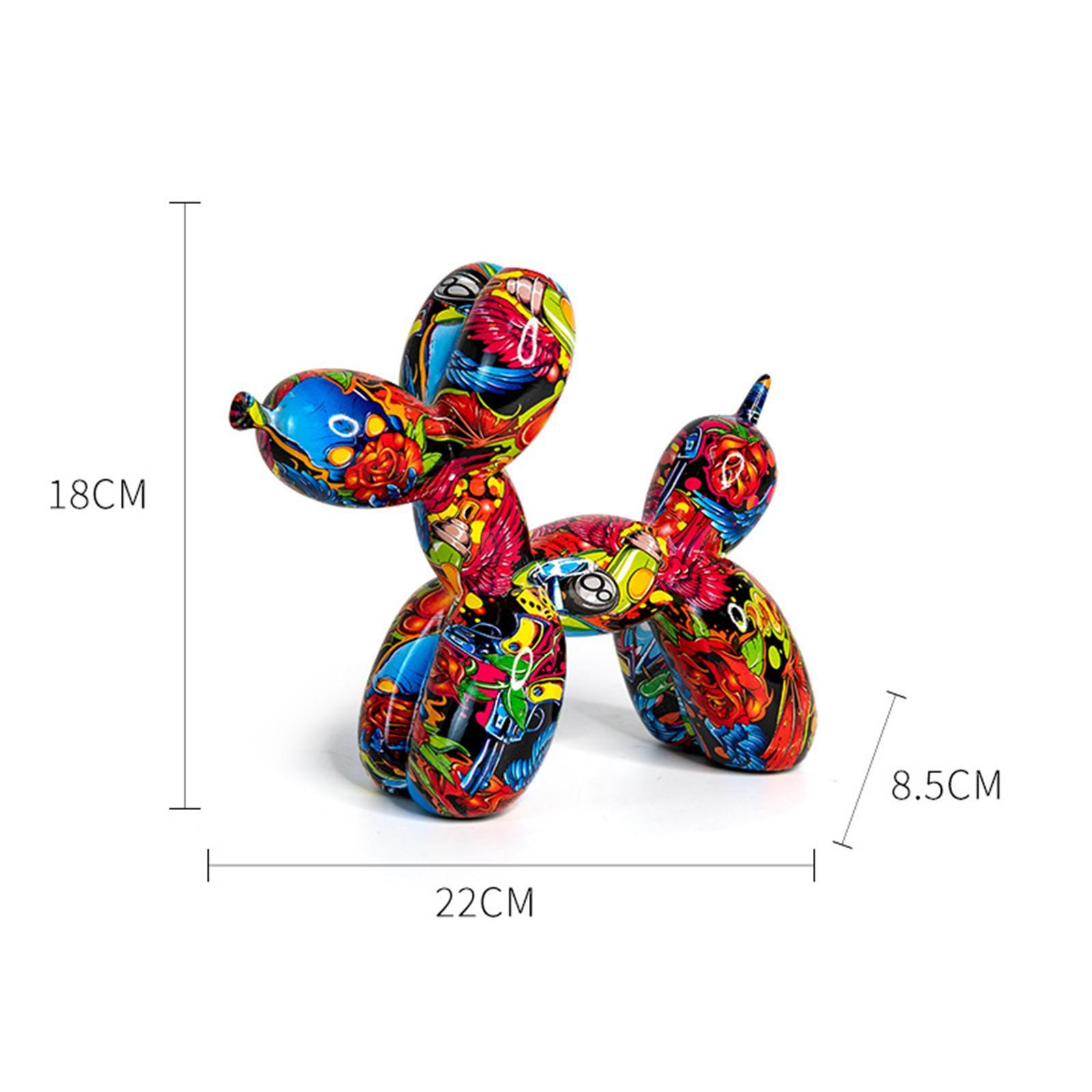 Modern Resin Balloon Dog Sculpture Animal Figurines for Dining Room