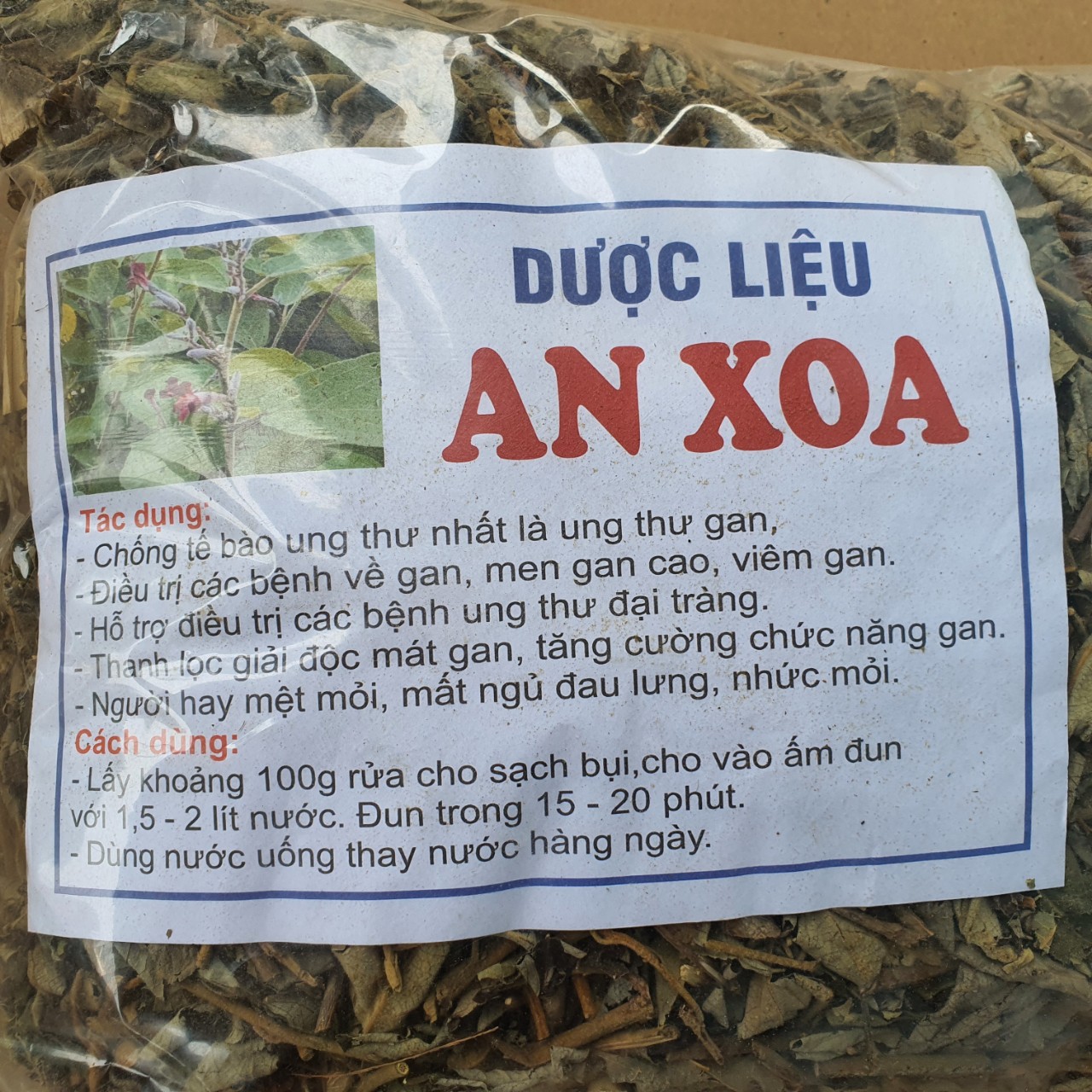 Túi 1Kg An Xoa hoa tím giải độc hạ men gan xơ gan