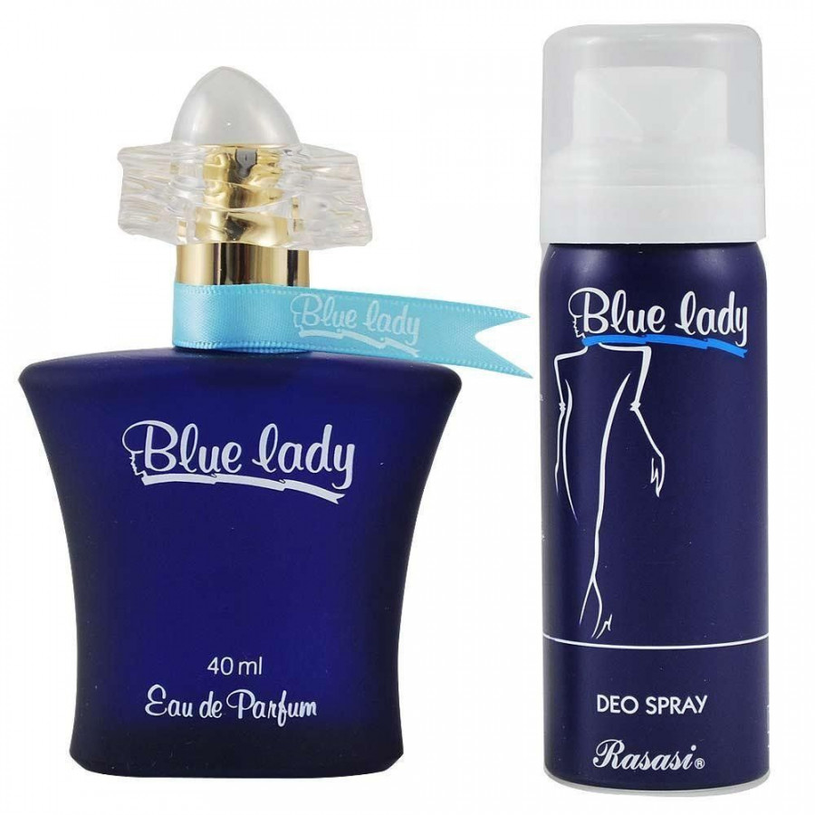 Bộ tinh dầu nước hoa Dubai Rasasi Blue Lady Perfume EDP 40ML With Free Deo Spray