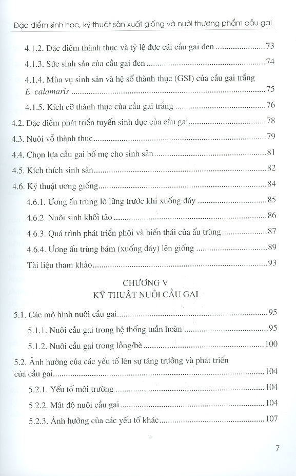 Đặc Điểm Sinh Học, Kỹ Thuật Sản Xuất Giống Và Nuôi Thương Phẩm Cầu Gai (Bản in màu)