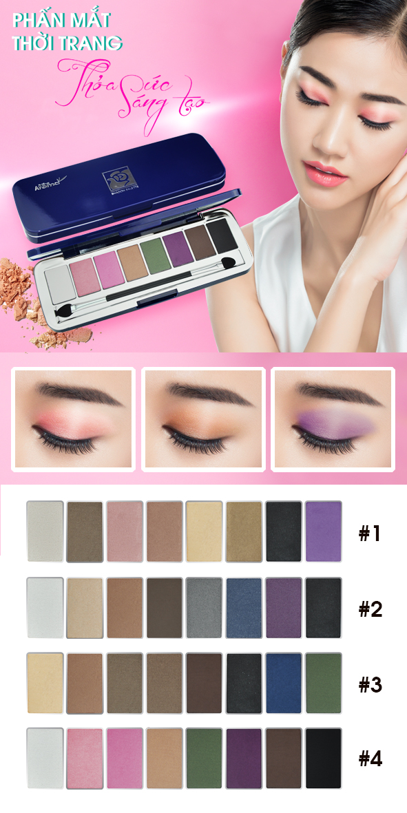 Phấn Mắt 8 Ô Siêu Mịn Hàn Quốc MIRA AROMA Shadow Palette 8 Colors (2g)