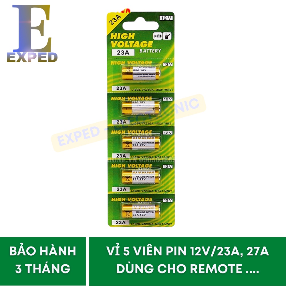 Pin dùng cho chuông cửa, điều khiển, cửa cuốn, bật lửa... cần pin 23A 12V - Hàng nhập khẩu