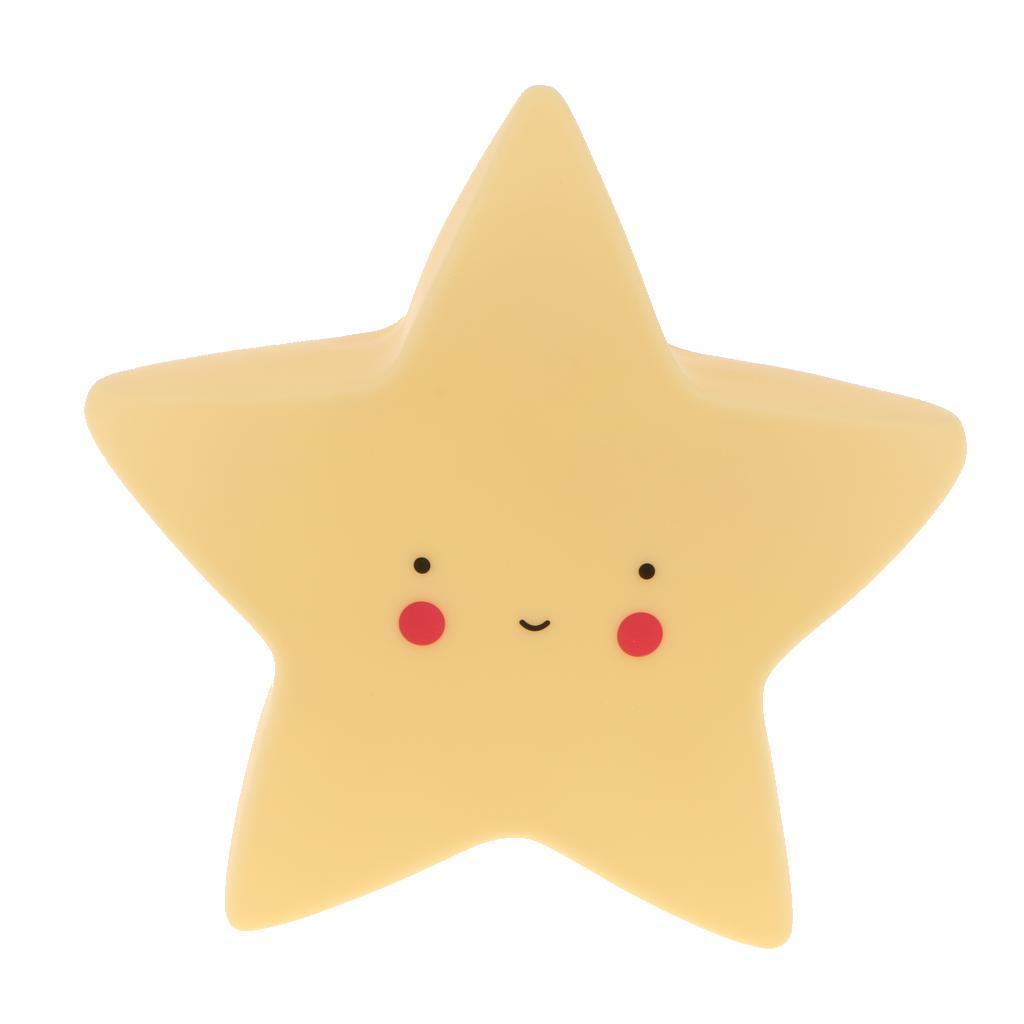 Star Shape Kids Bedroom Night Light Bedside Table Lamp Battery Operated Lamp