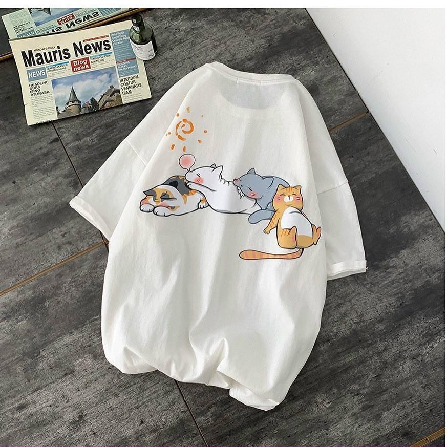Áo Thun Tay lỡ from rộng Unisex hình in Freesize từ 40-70kg