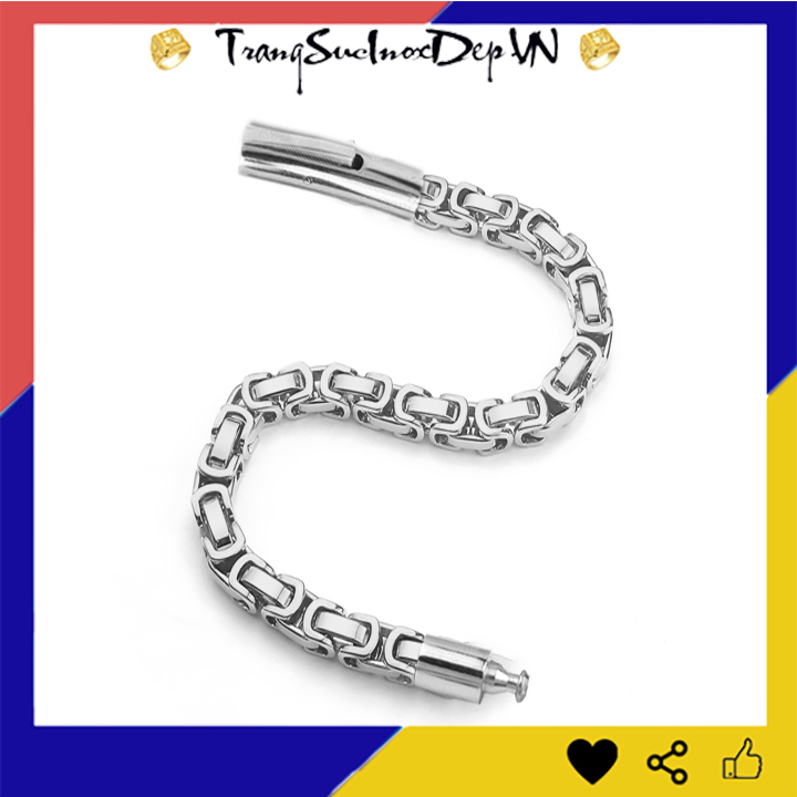 Lắc tay nam inox zizac 8mm khóa gài vip sáng đẹp, không đen, thể hiện đẳng cấp phái mạnh
